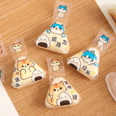 Schöne Cartoon Dreieck Reis Ball Verpackung Tasche Mit Aufklebern Nori Onigiri Sushi Tasche Sushi Machen Form Bento Zubehör