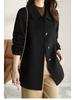 Korean Style High-End Autumn Winter New Maxi Fit Slim Stand Collar Doll Collar Wool Coat for Women