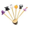 2026 Best!! Halloween Elements Spoon Dessert Scooping Golden Resin Material 6Pcs For Family Dining
