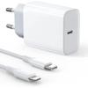 Chargeur Rapide USB-C - E.F.CONNECTION - iPhone 13/14 - Câble 1M - Blanc - Compatible avec plusieurs modèles
