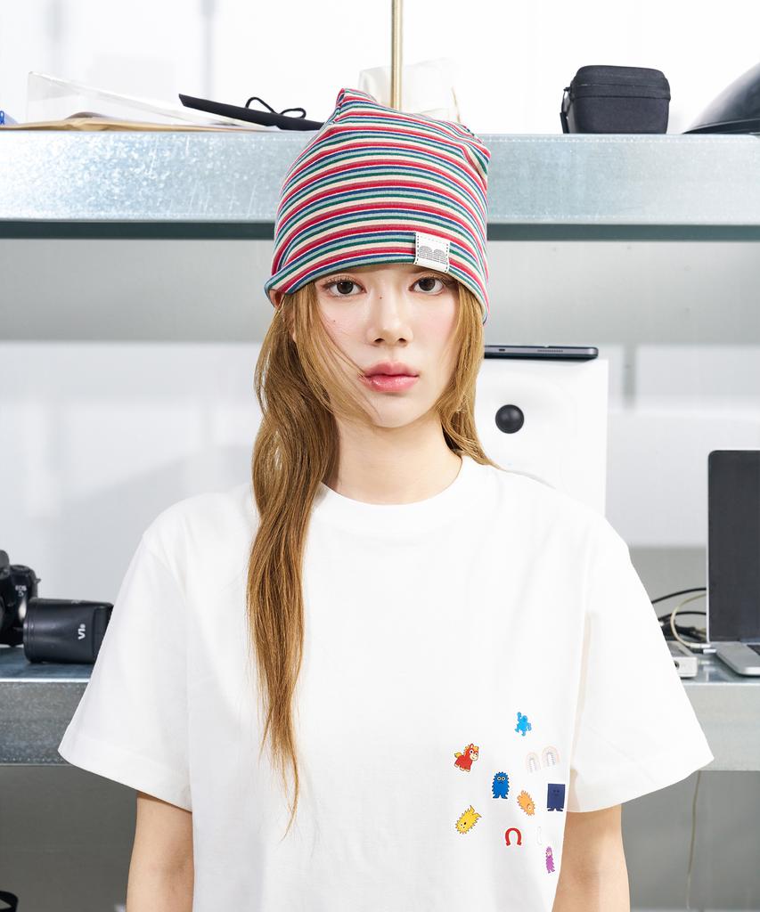 NOT NEW Nn Label Stripe Beanie Red
