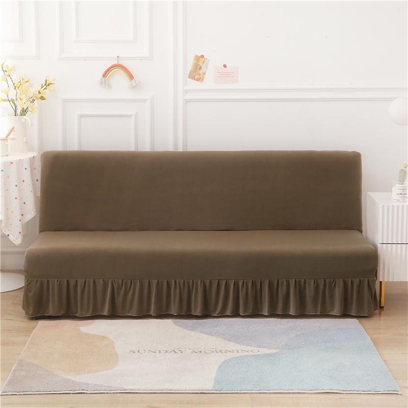 Solid Color Elastic Folding Sofa Bed Cover With Skirt Without Armrest Sofa Cover Seat Furniture Couch Cover for Living Room
