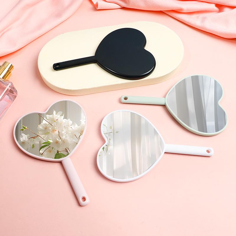 Customizable Mini Heart-Shaped Portable Makeup Mirror – Handheld, Hangable, Perfect for Students