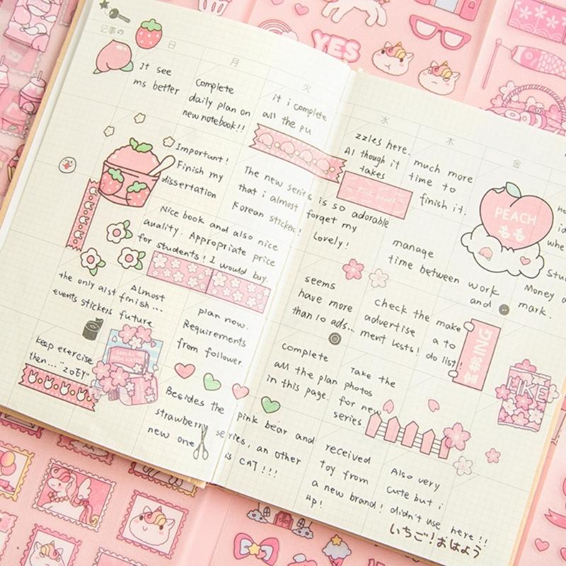 Matte Texture Scrapbook Sticker Waterproof Reusable PET Sticker For Notebook Planner Calendar Journaling Craft Project