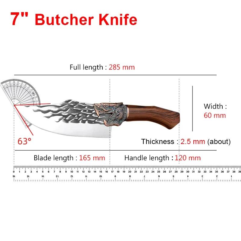 Butcher Knife Hand Forged Blade Kitchen Knives Plastic Handle Boning Knife Cleaver Meat Chopping Vegetables Cooking Chef Knives