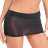 Damen Strand Überwurf Minirock Halb Transparentes Design Einfarbiger Colorblock Niedrige Taille Bleistiftrock