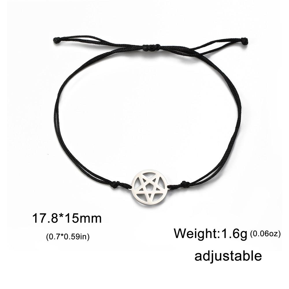 Pentacle Couple Bracelet on Hand for Women Men Stainless Steel Star Pentagram Jewelry Gold Box Chain Bracelets Gift
