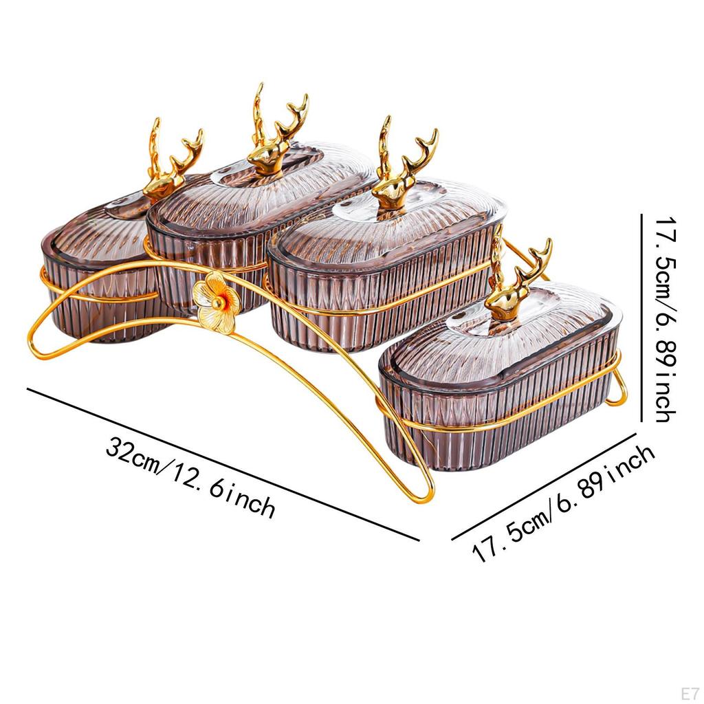 Dried Fruit Dish Nuts Platter with Lid Bowl Holder Snack Plates Serving Tray for