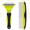 Pet Grooming Dematting Comb Tool Kit - Double Sided Blade Rake Comb Removes Loose Cat Dog Comb