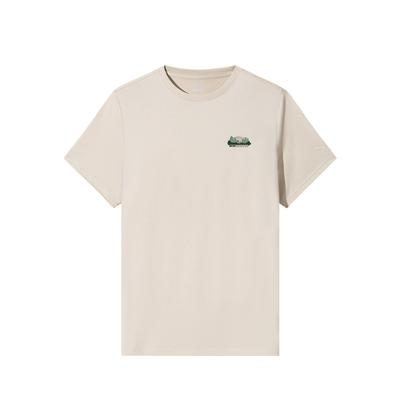 Comfortable Simple Printed Versatile Round Neck Breathable Sports Short Sleeve T-Shirt Men Tops Mushroom-Gray 152536111-2