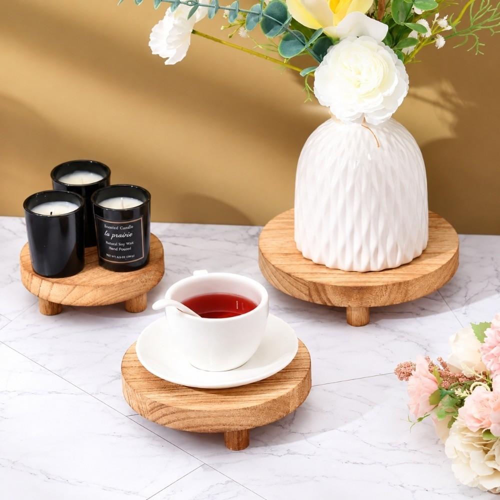 Decorative Base Wood Plant Stand Stepped Flower Pot Holder New Wood Pedestal Riser Balcony