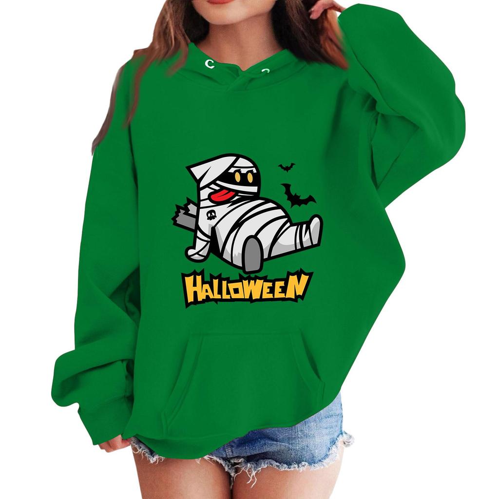 Kids' Halloween Printed Hoodie Casual Loose Fit Pullover Sweatshirt for Boys Girls