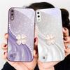 Pink four-leaf clovers For Samsung A01 A02 03 Core 04 05 06 10 12 13 14 5G 15 16 M02 12 Note 8 9 10 20 glass Ultra phone case