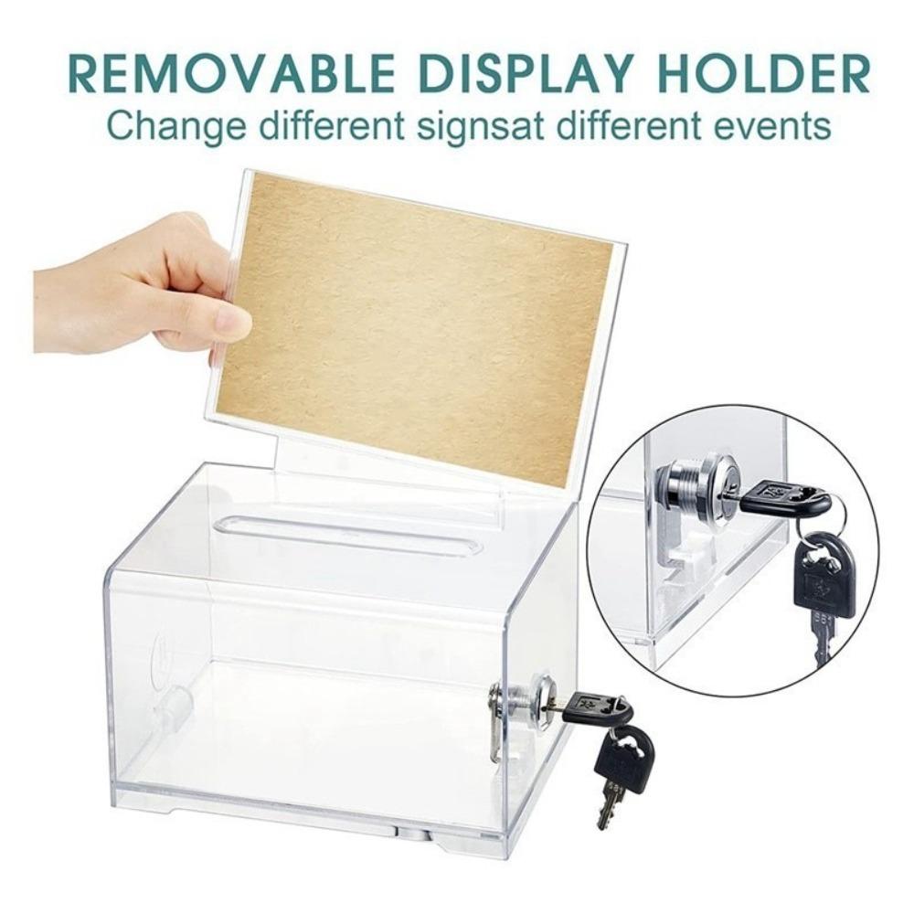 With Locks Donation Box Transparent Raffle Ticket Box Creative Ballot Box Voting Charity