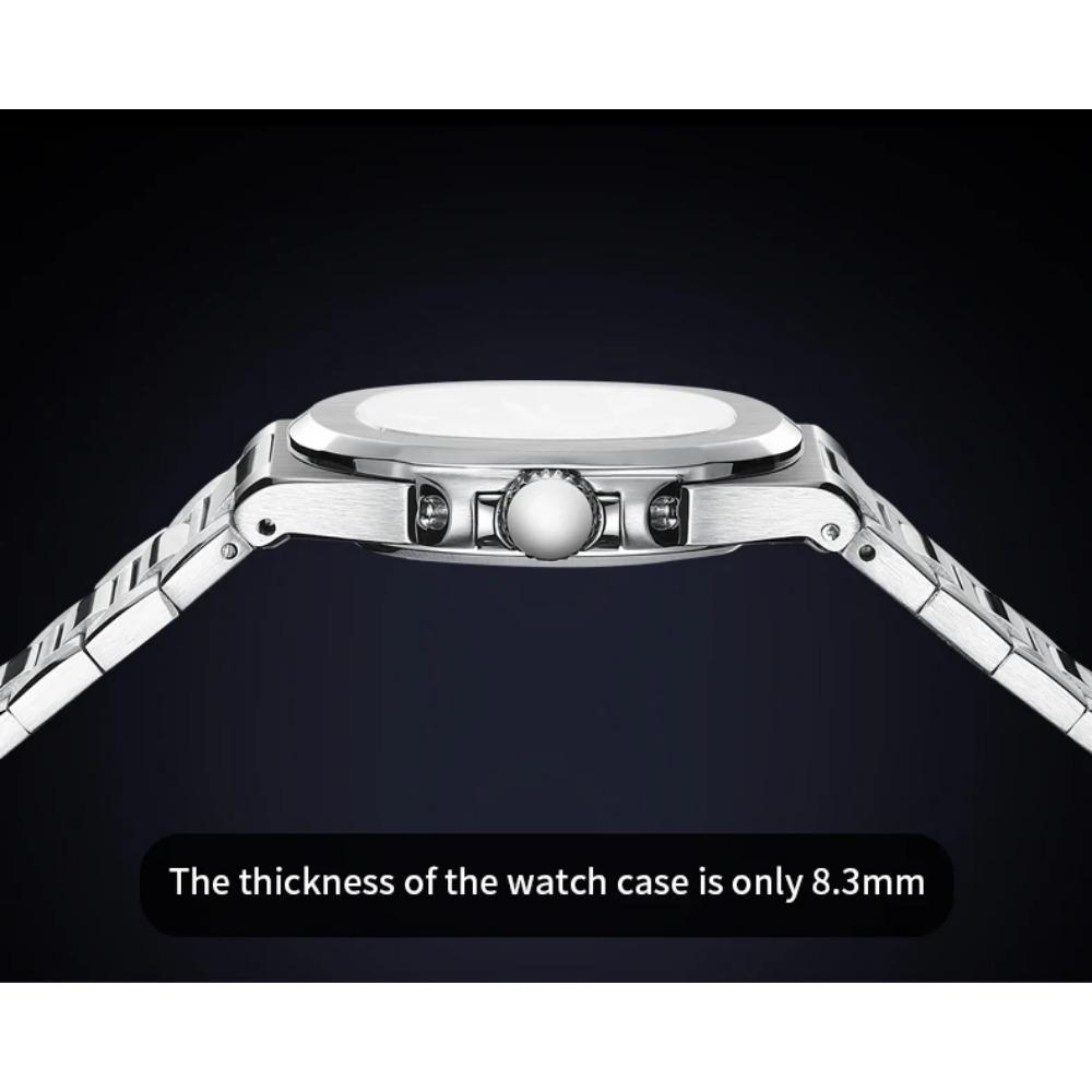 Specht & Söhne New Fashion Ultrathin Mens Watch 39MM Quartz Wristwatch Stainless Steel Waterproof Calendar 5711 Watches For Men