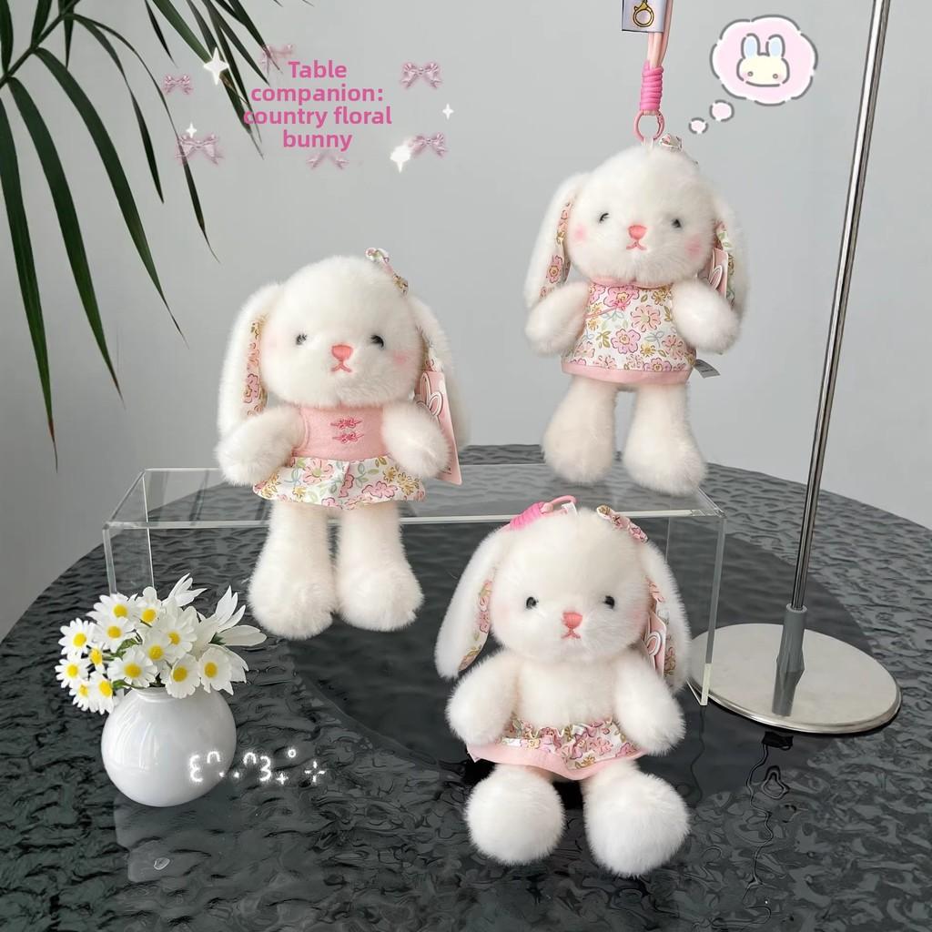 Plush Bunny Desk Companion With Floral Dress For Kids And Adults