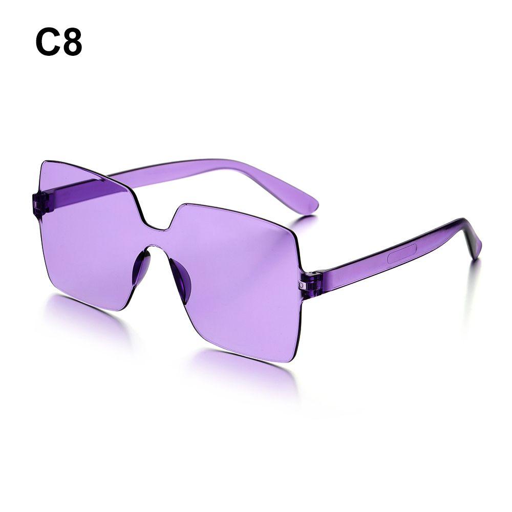 Costume Transparent Candy Color Sunglasses for Women Glasses Rimless Square Sunglasses High Quality High Quality