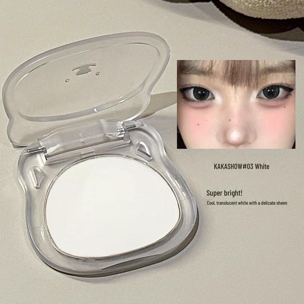 Kakashow Matte Highlight & Contour Powder: Brighten Face, Nose, and Side Shadow with White Matte Finish.