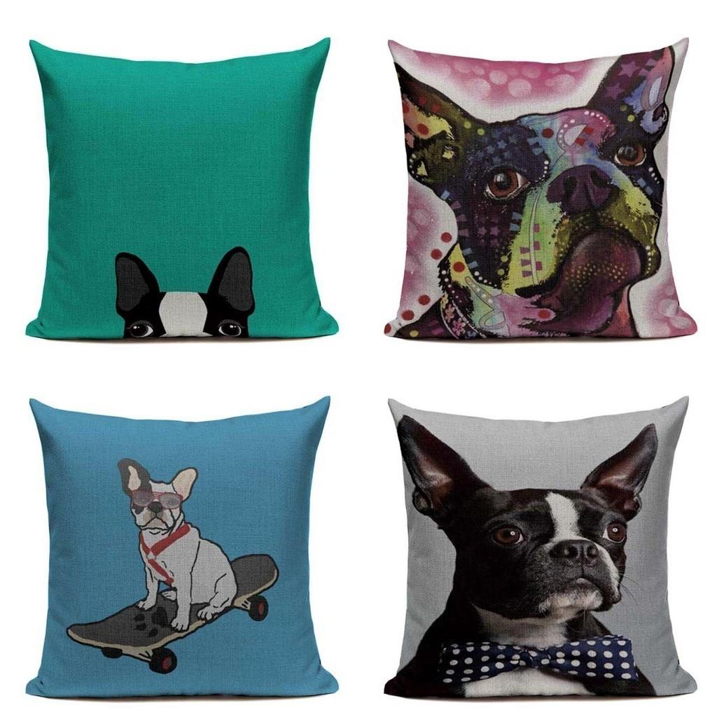 Premium Quality Boston Terrier French Bulldog Cushion Pillow Case For All Rooms