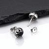 Vintage Zircon Earrings for Men,Casting Crown Silver Color Stainless Steel Stud Earring,Trend Piercing Earring Jewelry Gift
