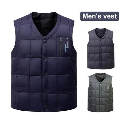 Men Vest Coat V-Neck Sleeveless Solid Color Single Breasted Vest Coat with Pockets