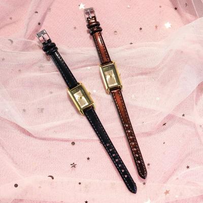 Rectangle Watch Women's Simple Light Luxury High Value Student Temperament Belt Watch Waterproof Small Dial