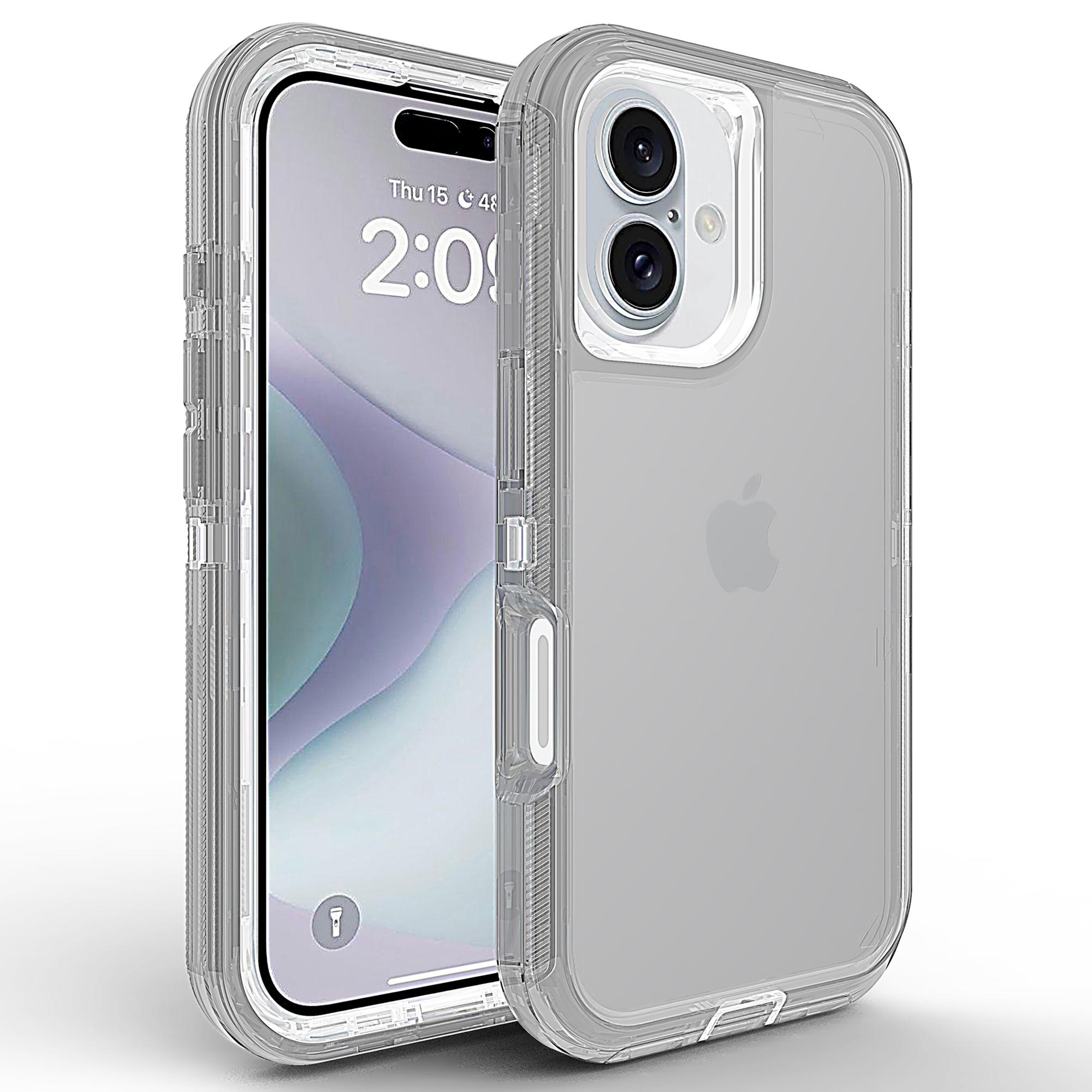 

For iPhone 16 Case 3 in 1 Detachable Shockproof TPU + PC Phone Back Cover B