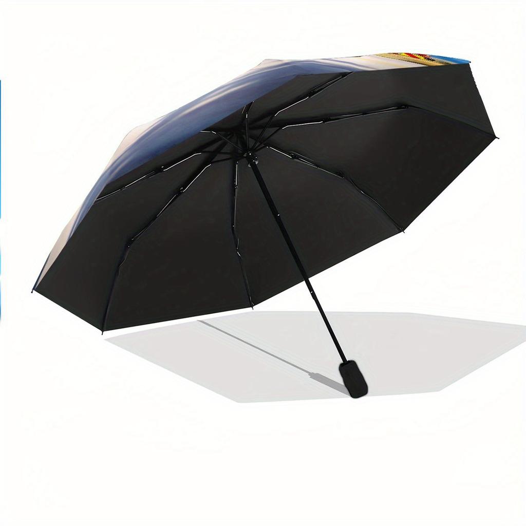 Fire Truck Design Automatic Open Folding Umbrella - 8-Rib Durable Frame, Compact Portable for Travel, Casual & Formal Use, Sty