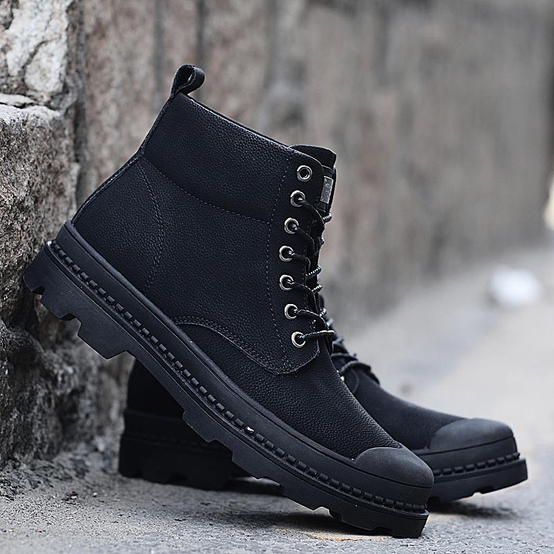 Fashion Men Shoe 2024 Fashion High Quality Men's Motorcycle Boots New Male Comfortable Walking Shoe Genuine Leather Sewing Boots for Men