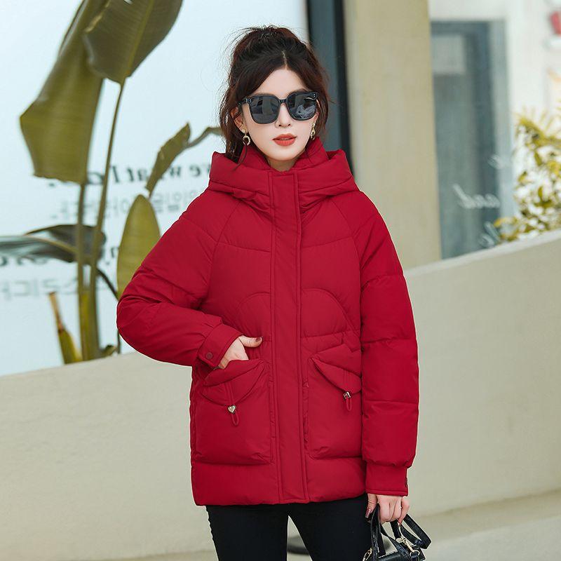 Modische kurze Baumwollwattierte Jacke, Lockere und Warme Baumwollwattierte Jacke für Damen Winter