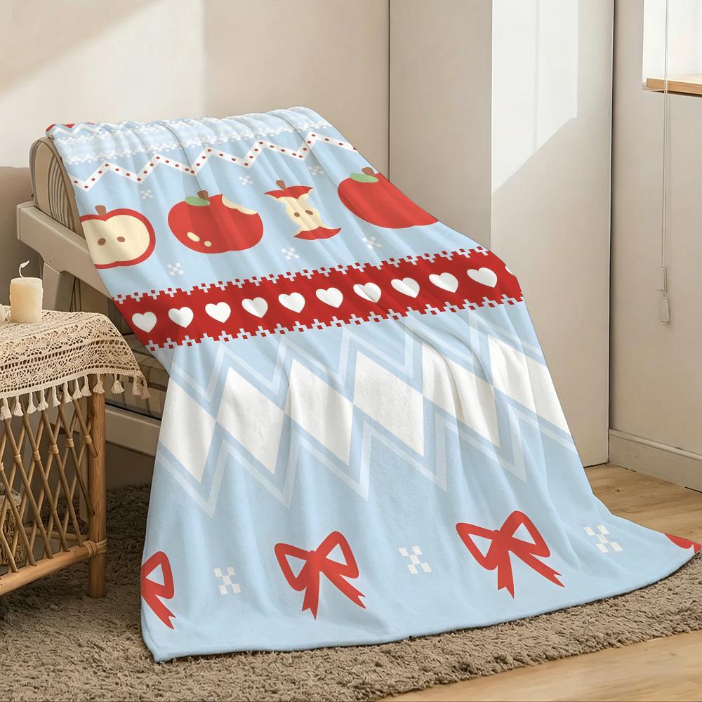 Simple attractive apples Throw Lightweight g Flannel Blanket Soft Skinfriendly for Summer Cooling