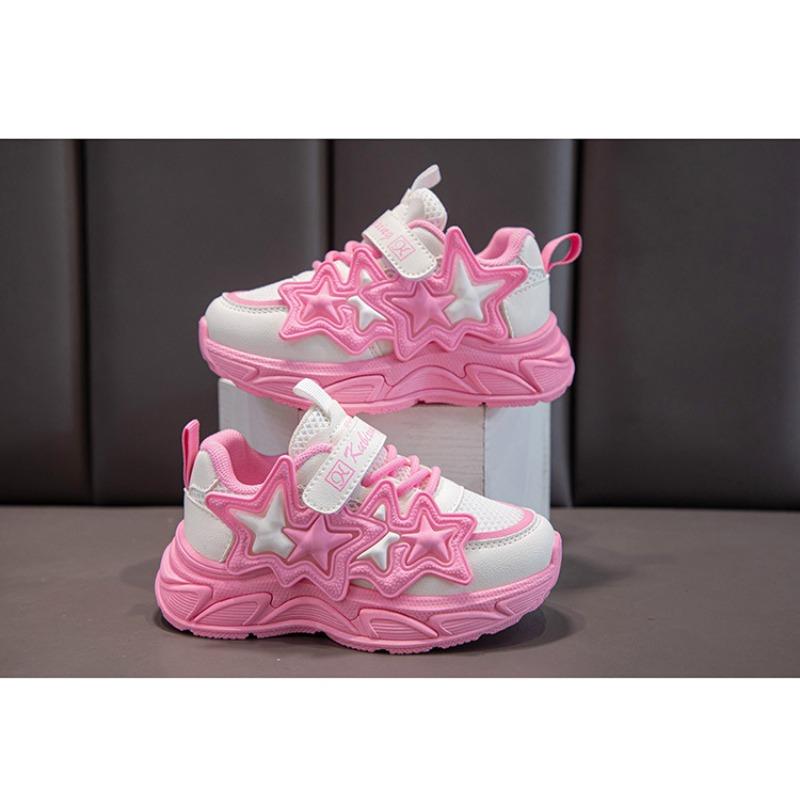 Girls' Sports Shoes Net Surface Breathable Spring and Autumn New Soft Soled Running Shoes for Children Big Daddy Shoes for Girls