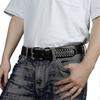 Stijlvolle Heren Casual Riemen van Italiaans Koeienleer met Studs Voor Jeans Punk Rock Klinknagels Riem Met Gesp Voor Mannen