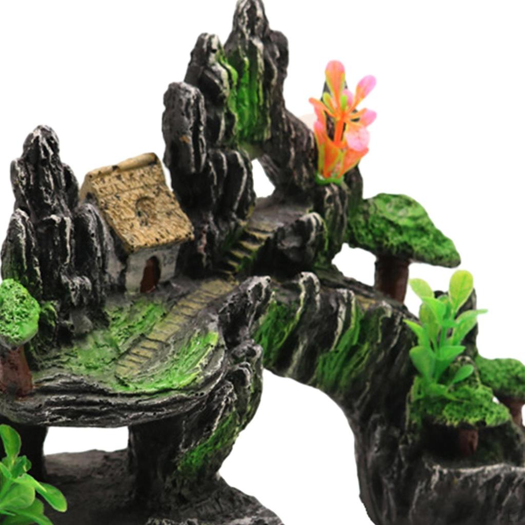 Aquarium Decoration Rockery Mountain View Stone Ornament Figurine Multifunctional Fish Tank Decor