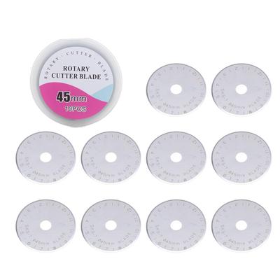 10PCS Rotary Cutter Blades 45mm Diameter Alloy Steel Rolling Cutter Blades Replacement with Storage Box for Sewing