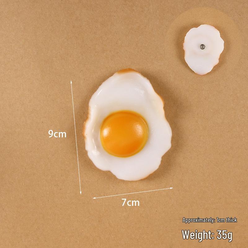 Heart-shaped Fried Egg Fridge Magnet - Fake Boiled Egg Kitchen Decoration Toy