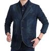 Men's Spring and Fall Denim Cotton Long-sleeved Denim Jacket Casual Plus Size Suit Jacket