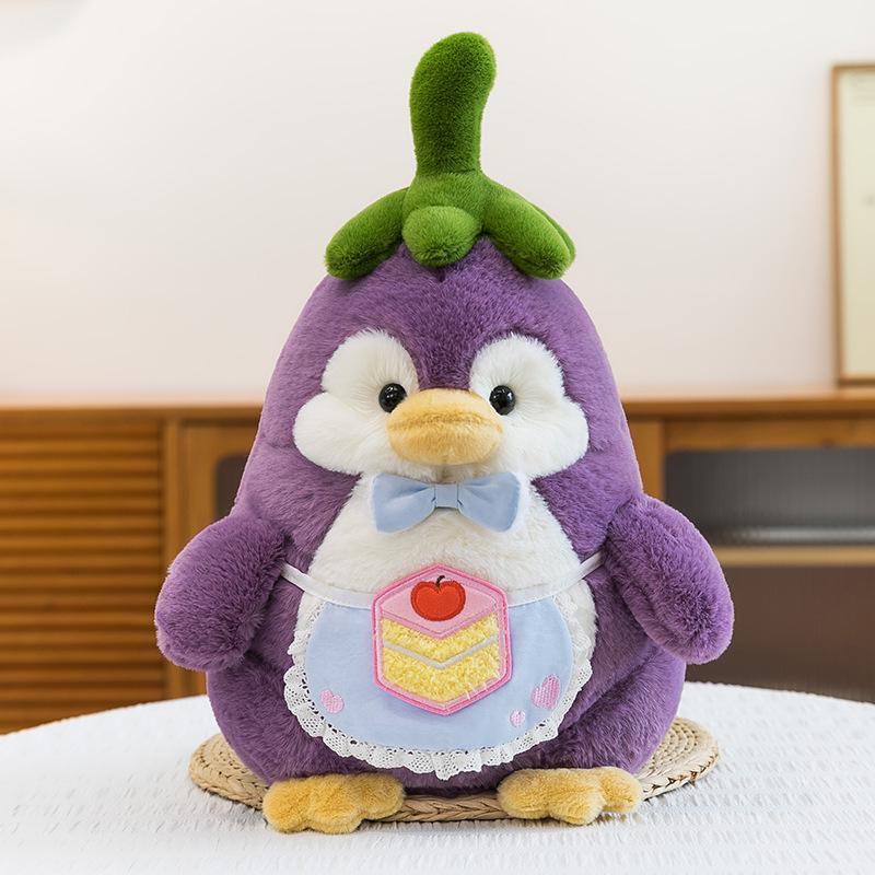 Adorable Eggplant Penguin Plush Toy - Cosplay Goose Pillow for Kids' Birthdays