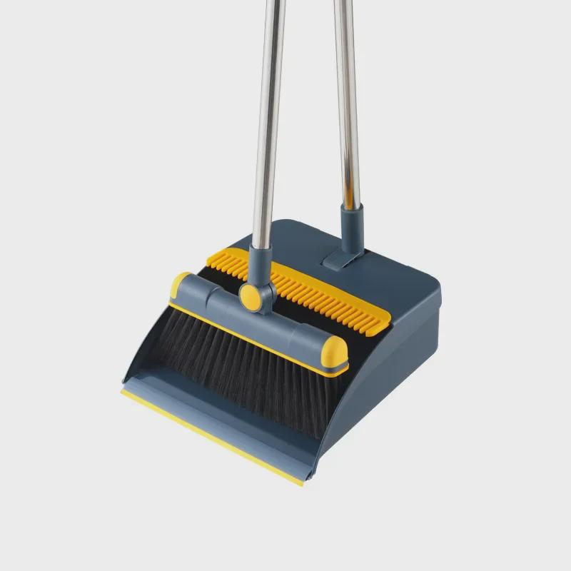 Rotating Broom & Dustpan Set with Soft Bristles – Compact Household Cleaning Tool