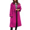 Damen Herbst-Wintermantel, Revers, lockerer langer Stil, einfarbig, dicke Strickjacke, warm, winddicht, Taschen, Doppelknöpfe, langärmelig, Damenmantel, Oberbekleidung