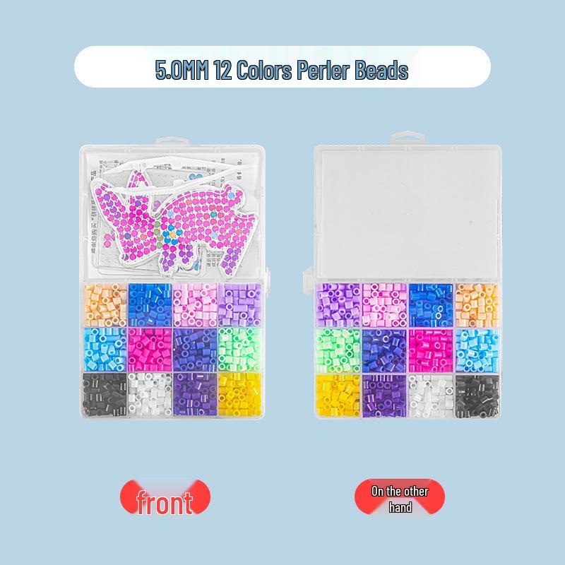 72-Color 2.6mm & 48-Color 5mm Fuse Beads Refill Set for DIY Handmade Educational Projects