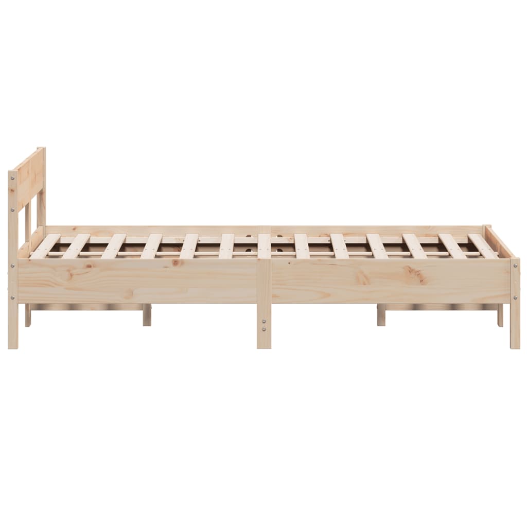 Vidaxl Bed Frame Without Mattress, 120X190 Cm, Solid Pine Wood