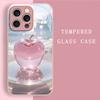 Exquisite Pink crystal apple phone case for iphone 17 pro max cover Built-in glass for iPhone 17 16 15 14 13 12 pm Pro Plus