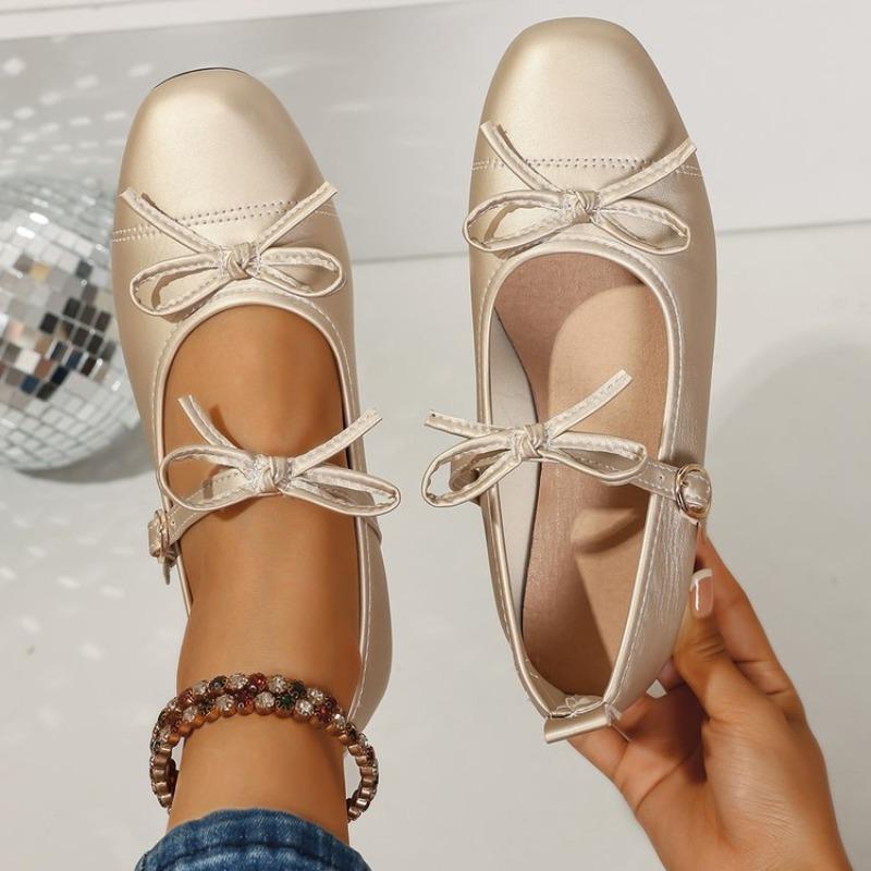 Fashion Ladies Shoes 2025 Fashion Shallow Women's Flats New Butterfly-knot Ballet Flats Brand Plus Size Soft Bottom Light Flat Low Heels