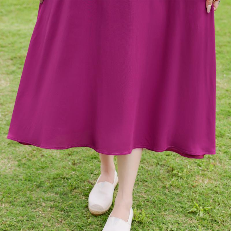 Elegant Women's Summer Dress Plus Size Short Sleeve Casual Long Dresses Vintage Clothes
