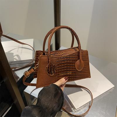 Handtasche im Krokodilmuster im ausländischen Stil, modische, vielseitige Schulter-Umhängetasche mit hoher Textur, leichte Luxus-Nischen-Alltags-Pendler-Damentasche