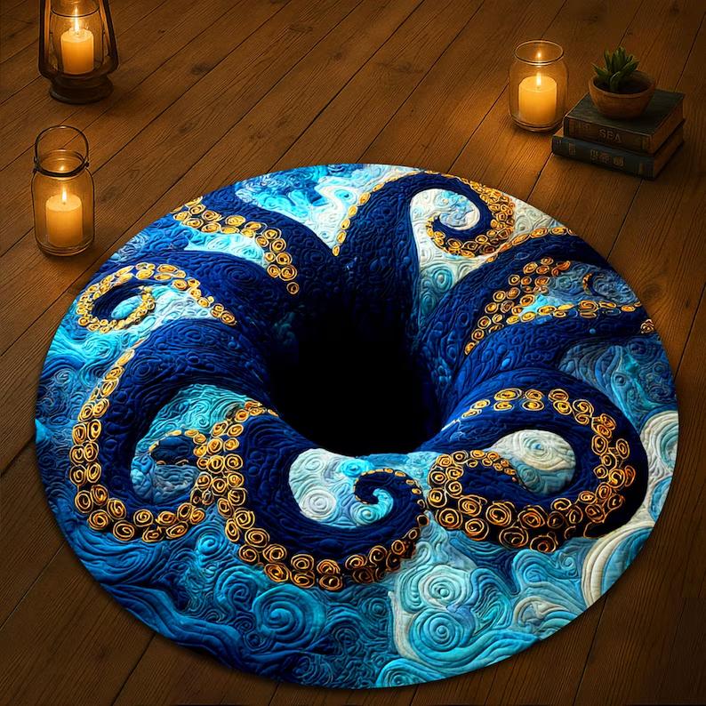 Dragon Book Round Rugs 3D Book Library Fantasy Rug Mythical Creature Home Decor Gift for Dragon Lovers Dragon Lover Book Decor