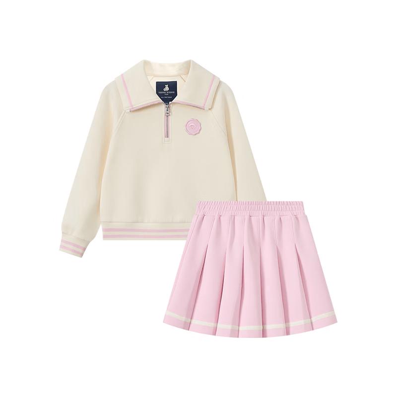 Teenie Weenie Girls Academic Style Pullover and Pleated Skirt Set