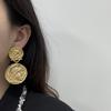 Retro Ancient Coins, Metal Relief Portrait Earrings, Earrings, Personalized Retro Light Luxury Temperament, Niche Design Earrings