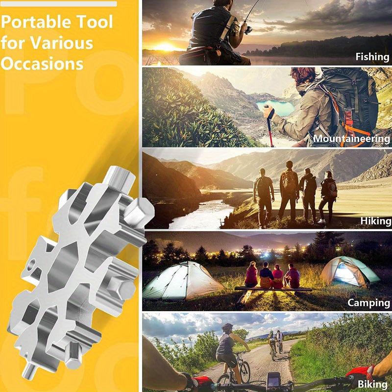 18-in-1 Schneeflocken-Schraubenschlüssel aus Edelstahl Multi-Tool Beliebt tragbar Stahl Kreativ Outdoor Fahrradreparaturwerkzeug Eine Flasche öffnen